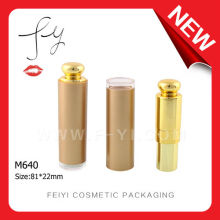 Golden Round Plastic Lipstick Tube